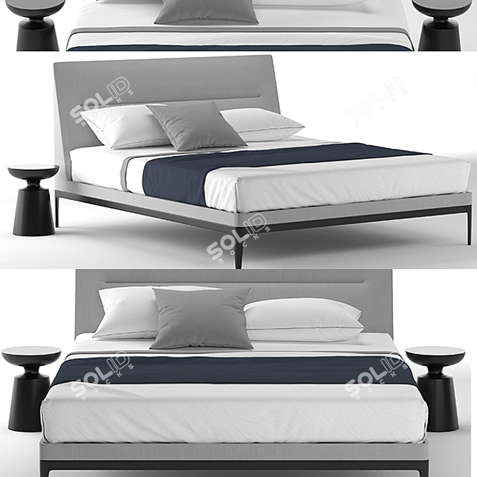 Elegant Victoriano Bed: 1800x2230mm 3D model image 1