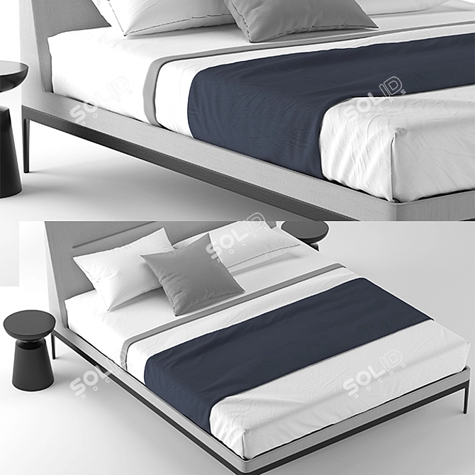 Elegant Victoriano Bed: 1800x2230mm 3D model image 2