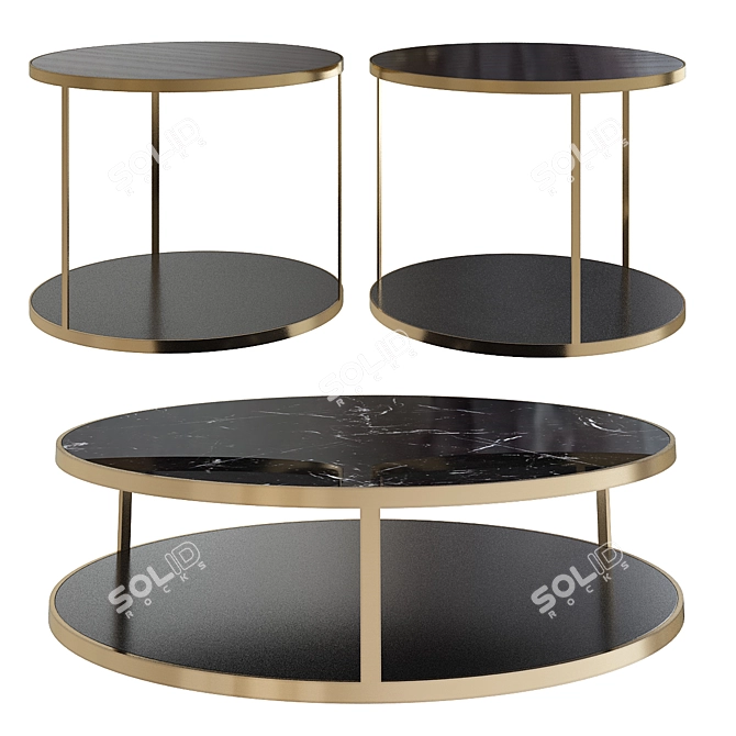 Elegant Huber Minotti Coffee Tables 3D model image 1