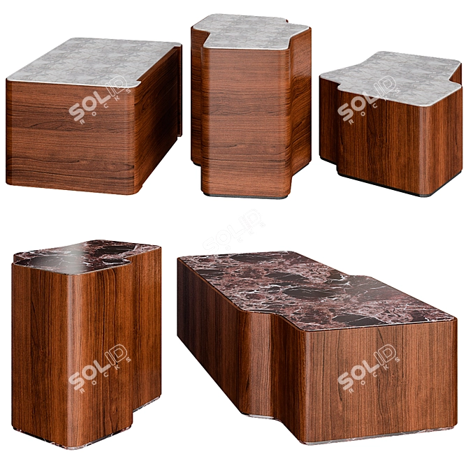 Modern Minimalist Coffee Tables 3D model image 1