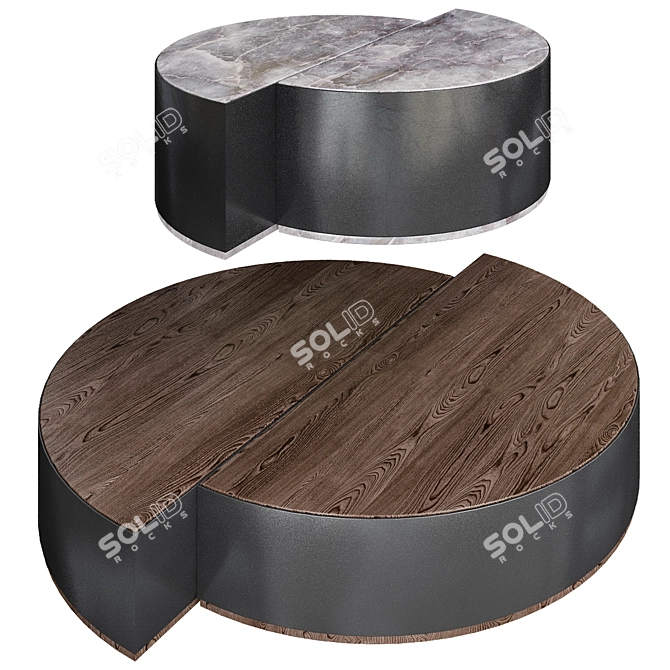 Stylish Shields Minotti Coffee Tables 3D model image 1