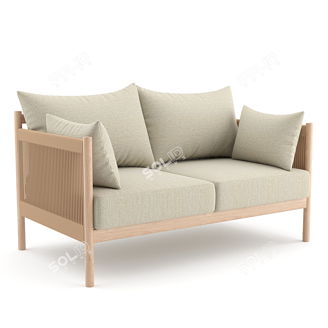 Modern Scandinavian Braid Sofa 3D model image 2