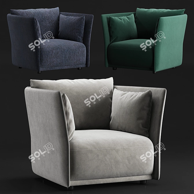 Elegant Allermuir Obris Armchair 3D model image 1