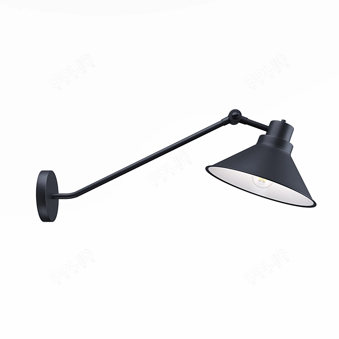 Modern Black/White Lacquered Metal Ceiling Light 3D model image 1