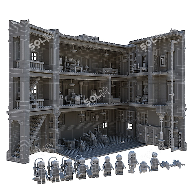 Ultimate LEGO Firehouse HQ 3D model image 3