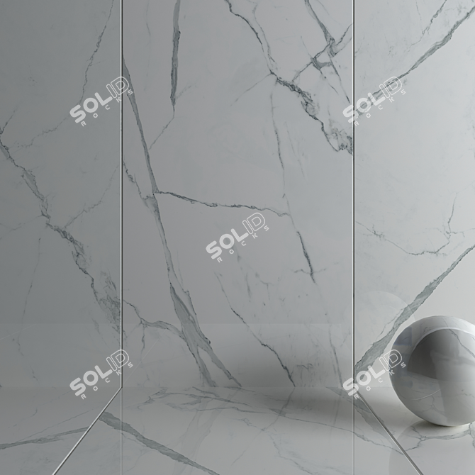 Elegant Calacatta White Wall Tiles 3D model image 3