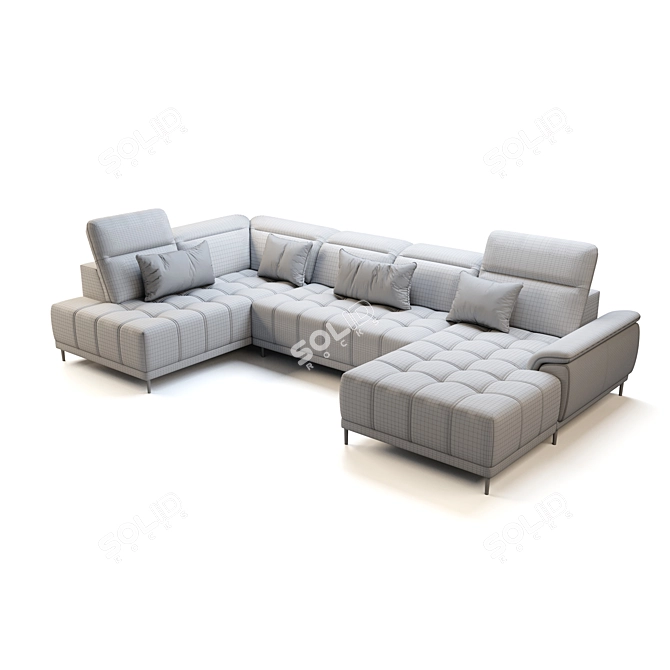 Luxurious Wersal Calvaro XL Sofa 3D model image 2