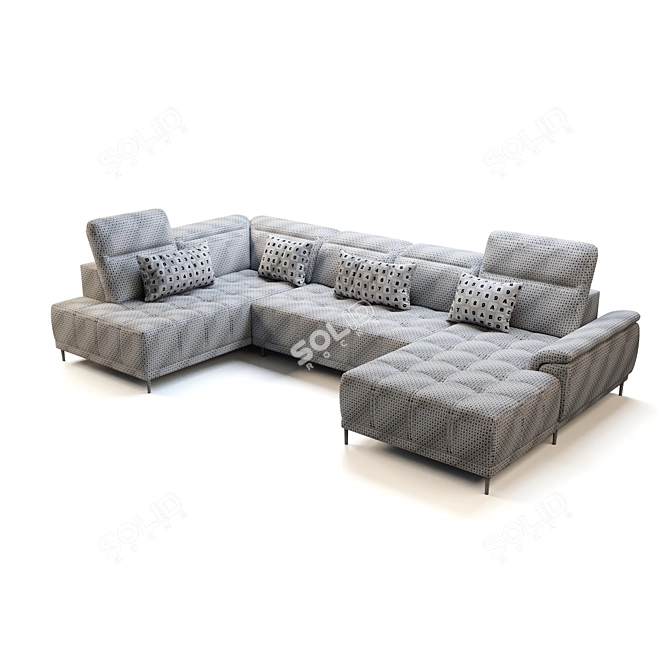 Luxurious Wersal Calvaro XL Sofa 3D model image 3