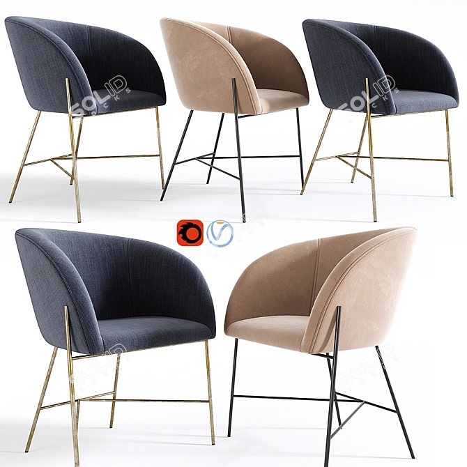 Modern Blaire Dining Chair 3D model image 1