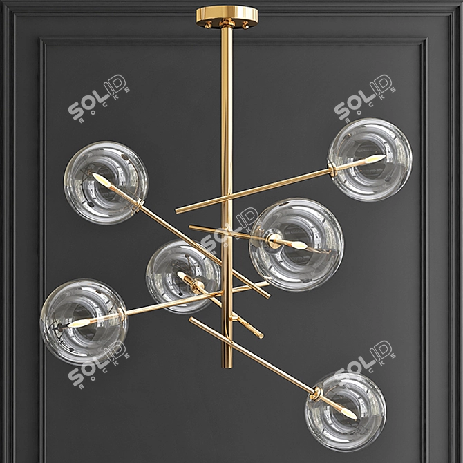 Elegant Bolle Chandelier: Modern Loft Hanging Lamp 3D model image 1