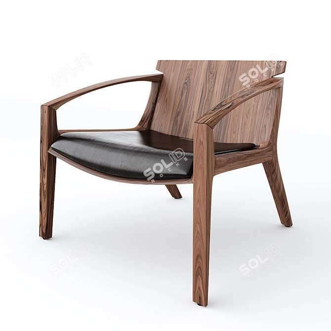 Sleek Modern Armchair 3D model image 1