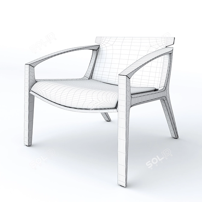 Sleek Modern Armchair 3D model image 3