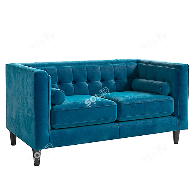 Elegant Velvet Loveseat: Simon Bolivar 3D model image 1