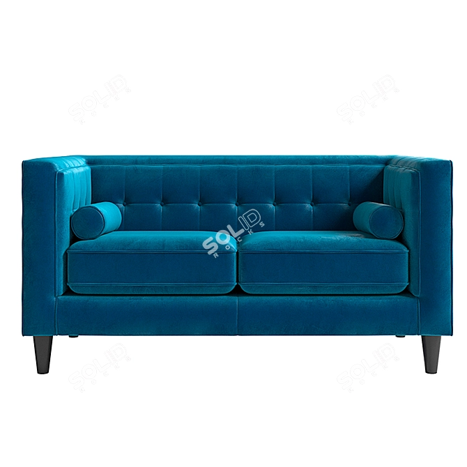 Elegant Velvet Loveseat: Simon Bolivar 3D model image 2
