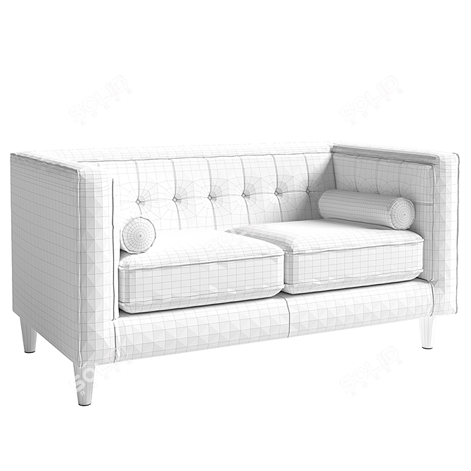Elegant Velvet Loveseat: Simon Bolivar 3D model image 3