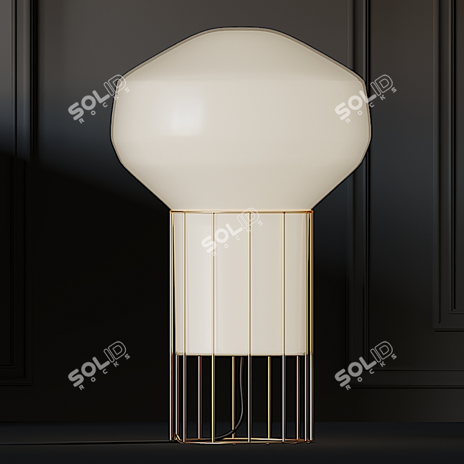 Stylish Table Lamps: Concrete, Rechargeable, Aerostat 3D model image 2