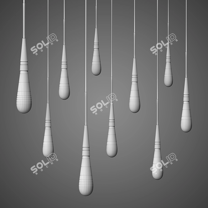 Delight LED Water Drop Pendant 3D model image 2