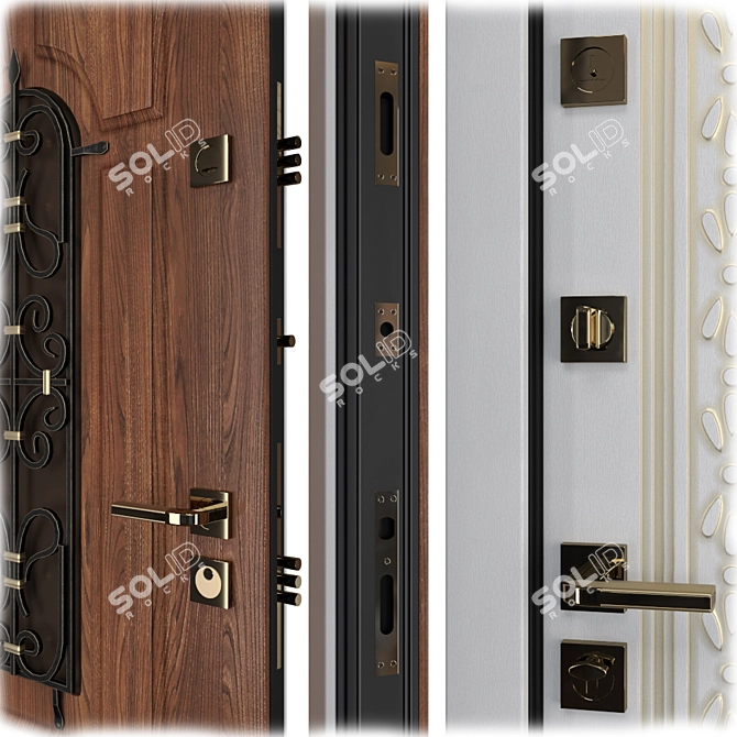 Bezha Entrance Metal Door 4.2: Security and Style 3D model image 2