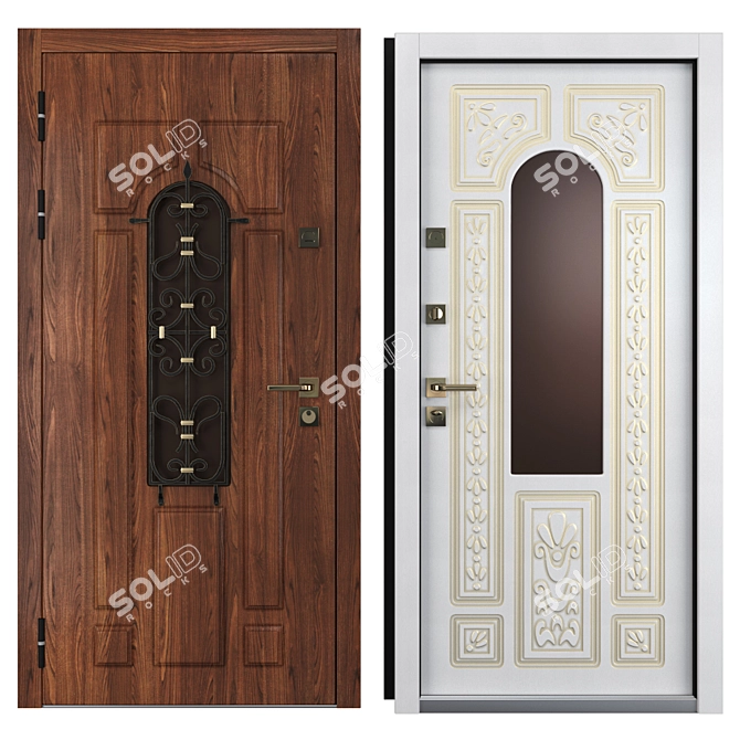 Bezha Entrance Metal Door 4.2: Security and Style 3D model image 3