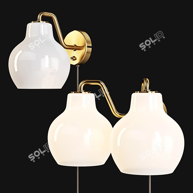 Elegant and Versatile Wall Lamps: Louis Poulsen VL Ring Crown Wall 1 and 2 3D model image 1