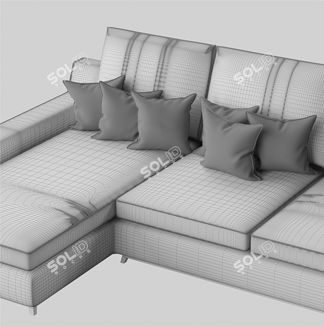 Elegant Galimberti Nino Hugo Corner Sofa 3D model image 2