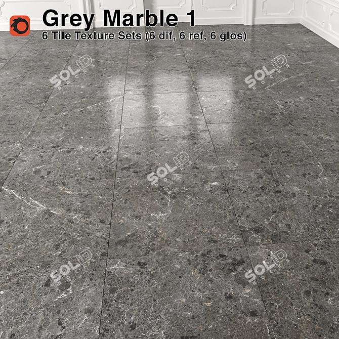 Gray Marble Tiles for Stunning Interior Designs 3D model image 1