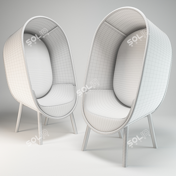 Cocoon Lounge: Embrace Relaxation 3D model image 3