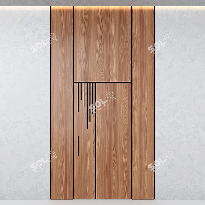 Contemporary Wooden Door: Modern Design for Interiors & Exteriors 3D model image 1