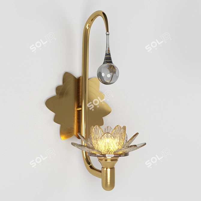 Lotos 40.3415 - Modern Brass Glass Pendant Light 3D model image 1