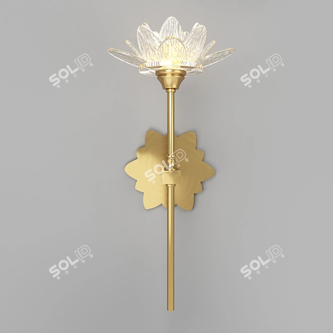 Lotos 40.3440 - Stylish Modern Brass Wall Sconce 3D model image 1