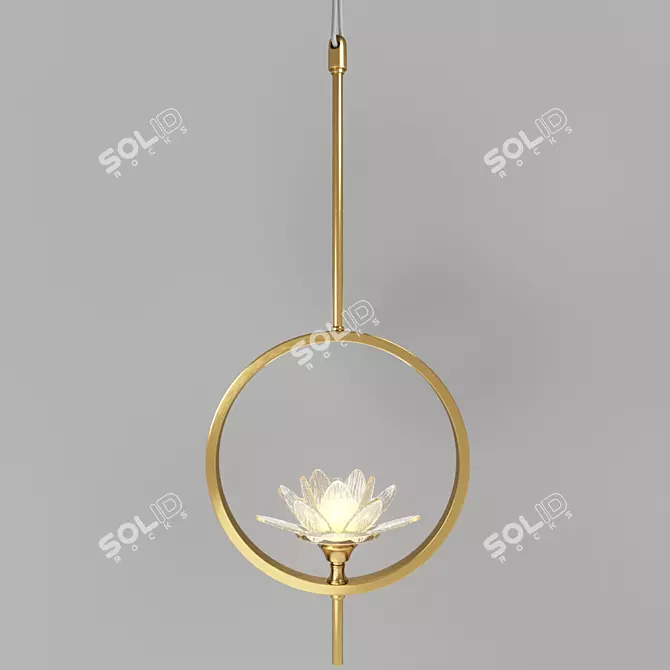 Lotos 40.3450: Sleek Pendant Light with Brass Finish 3D model image 1