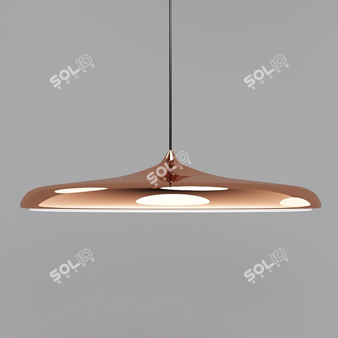 Modern Copper Pendant Light - Plate 40.1125 3D model image 1