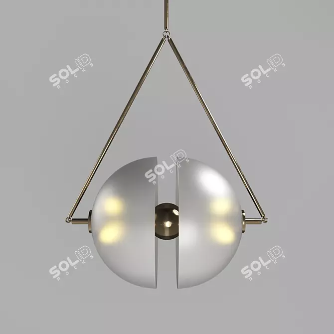 Modern Bronze Pendant Light with Adjustable Height 3D model image 1