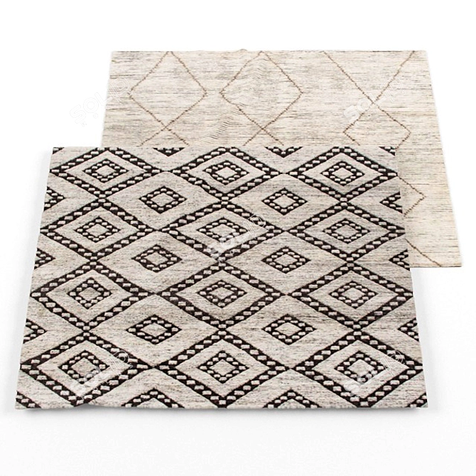 Elegant Modern Rugs 1200x1700mm 3D model image 1