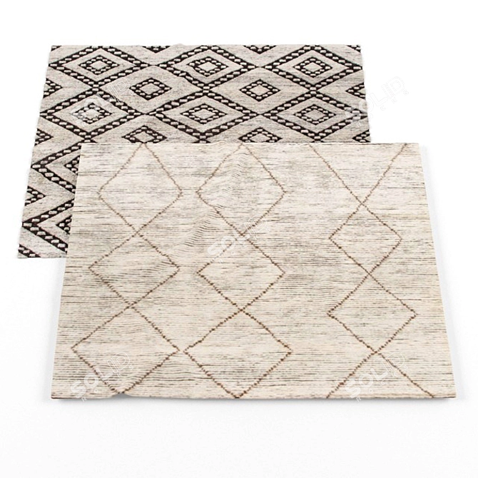 Elegant Modern Rugs 1200x1700mm 3D model image 2