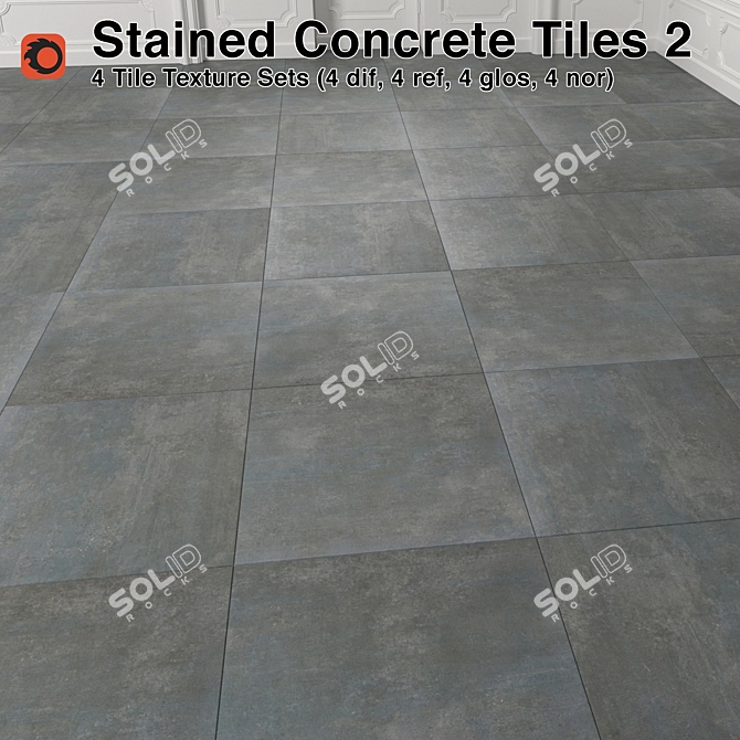 Artisanal Concrete Tiles - 2: High Quality Material & Textures 3D model image 1