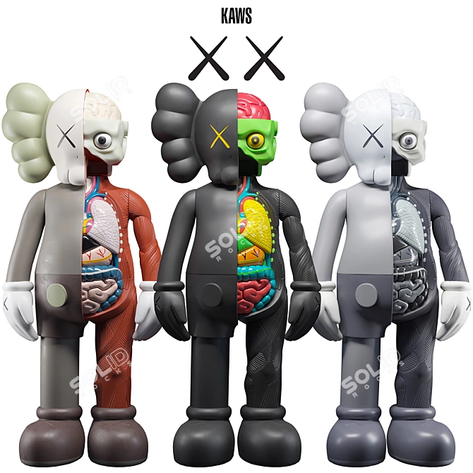 KAWS Flayed Companion Sculpture 3D model image 1