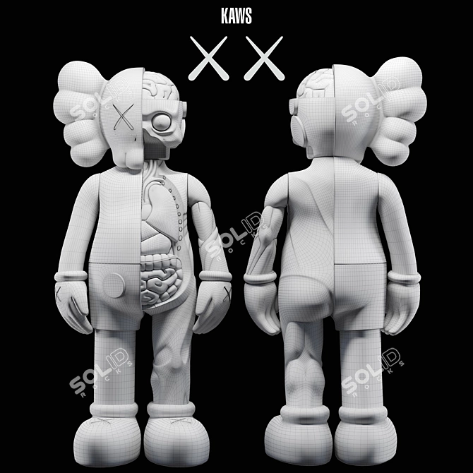 KAWS Flayed Companion Sculpture 3D model image 2