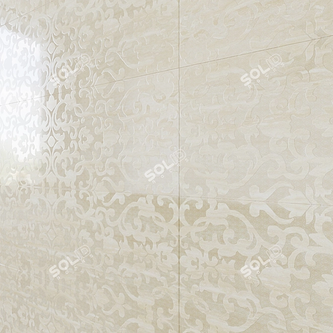 Stunning Noir St. Laurent Brocade Tiles 3D model image 2