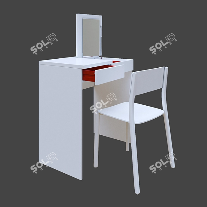 Sleek and Functional Brimnes Dressing Table 3D model image 2