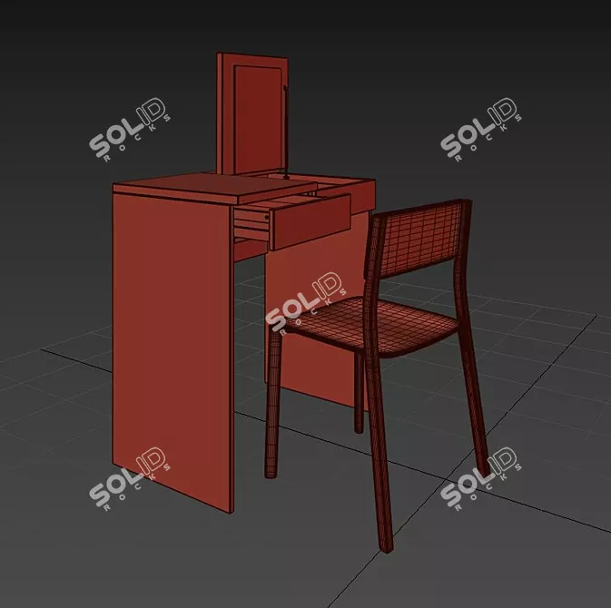 Sleek and Functional Brimnes Dressing Table 3D model image 3