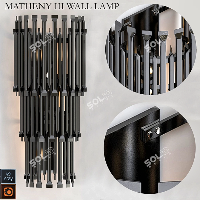 Modern Black Wall Lamp by Delightfull 3D model image 1