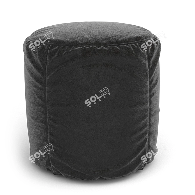 Luxury Velvet Poufette Chair 3D model image 1