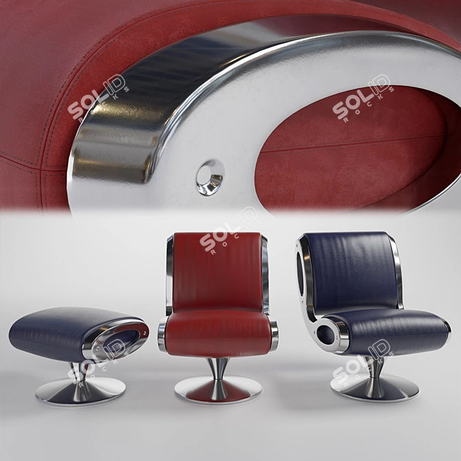 Sleek Gluon Chair by Marc 3D model image 1