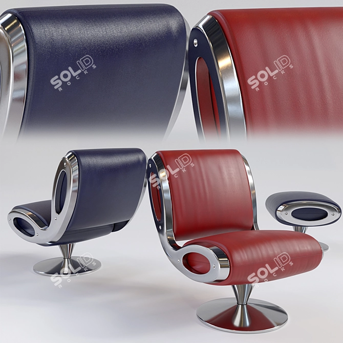 Sleek Gluon Chair by Marc 3D model image 2