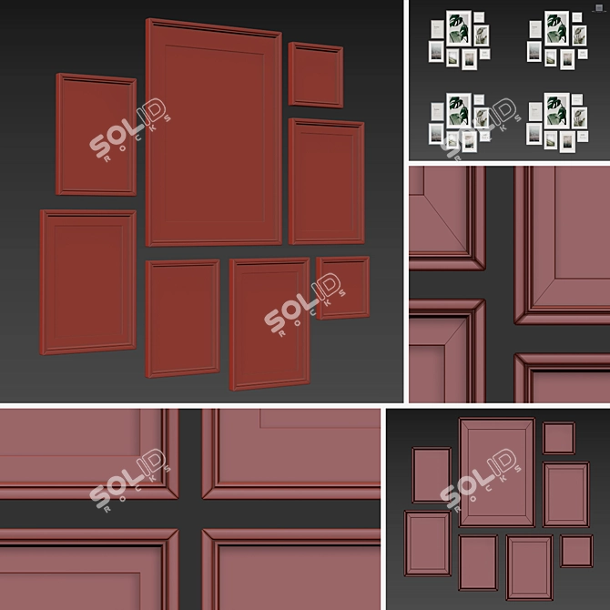 Multicolor Frame Set - 8 Frames 3D model image 3