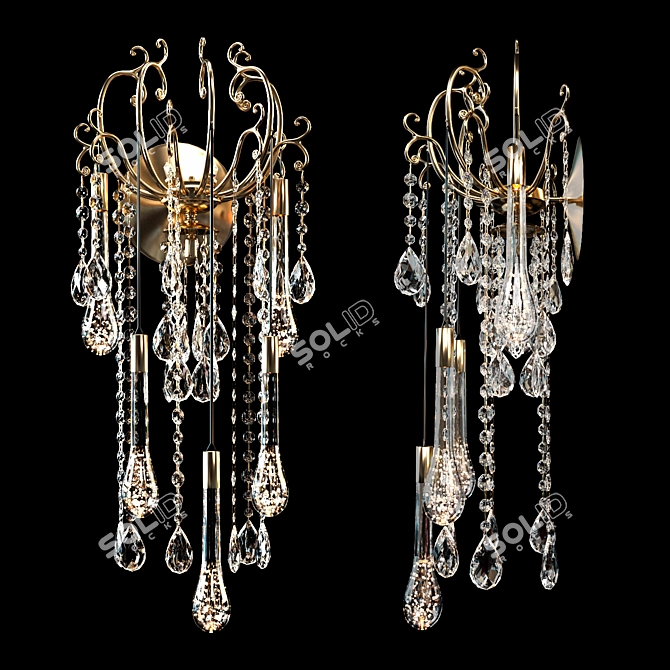 Impero Gold 770mm Italian Wall Sconce 3D model image 1