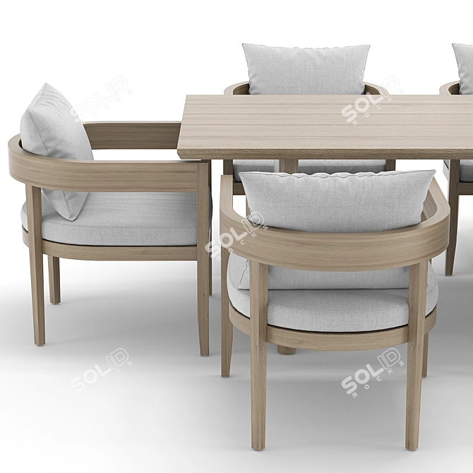Elegant Baimain Table Set 3D model image 2