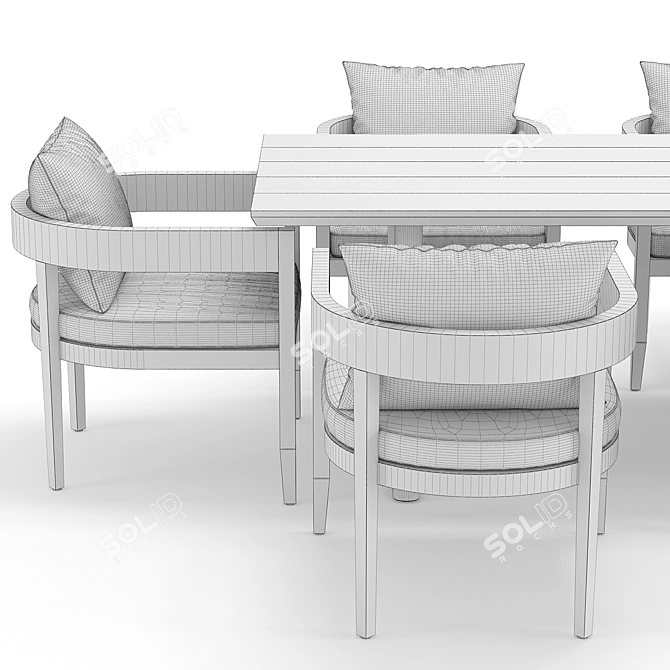 Elegant Baimain Table Set 3D model image 3