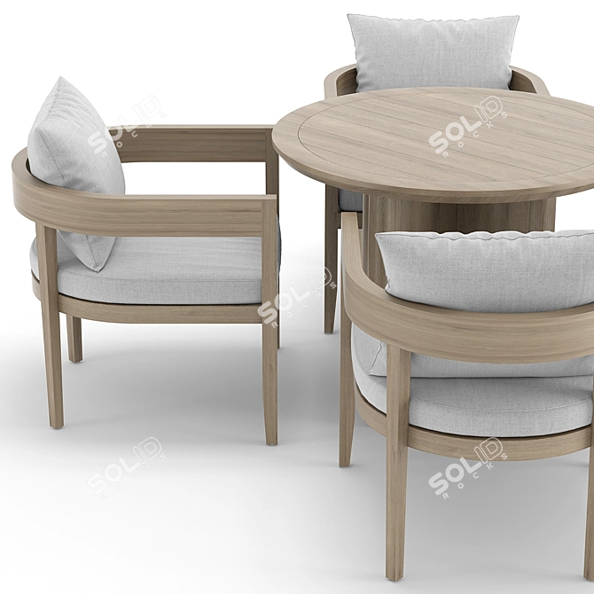 Elegant Baimain Outdoor Set 3D model image 2